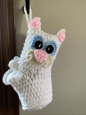 Handmade White Cat Stocking